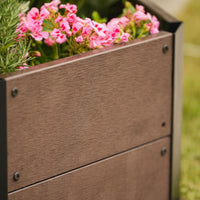 Kit per aiuola rialzata Garvee Hexagon, effetto legno WPC, 6 pannelli, 11,8" di profondità, modulare ed espandibile per balcone e giardino, aperta, marrone