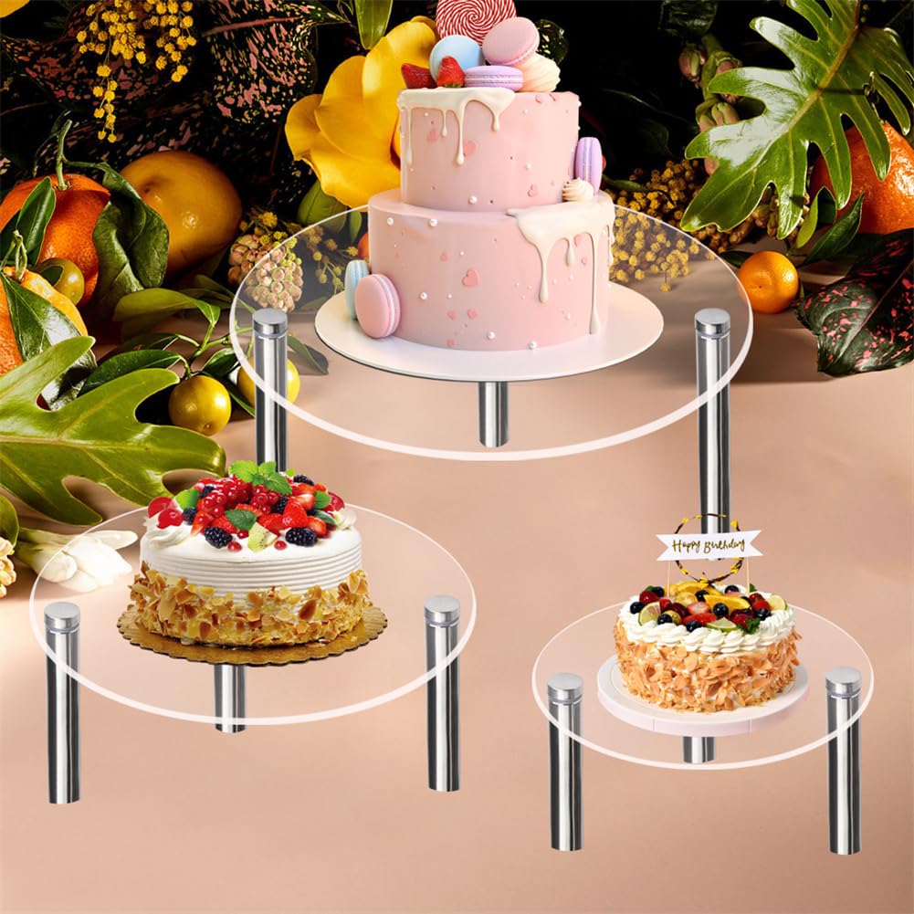 Alzata per Torte Garvee Trasparente 20,3 cm con Gambe Metalliche - Resistente al Calore e Riutilizzabile Torte e Antipasti 115x20x30 cm