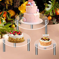 Alzata per Torte Garvee Trasparente 20,3 cm con Gambe Metalliche - Resistente al Calore e Riutilizzabile Torte e Antipasti 115x20x30 cm