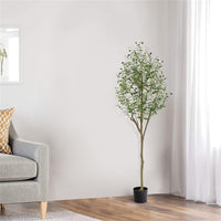 Albero di ulivo artificiale Garvee 180 cm, facile da pulire, design realistico, in poliestere, per soggiorno e ufficio, verde