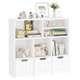 Garvee Organizzatore Giocattoli con 3 Cassetti Mobili Libreria Bambini MDF Sicuro Multiuso Cameretta Nursery Bianco