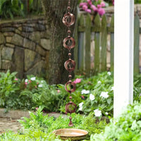 Garvee Catena Pioggia in Metallo con Campana - 108cm, Resistente, Antiruggine, Decorazione Giardino Esterni, Suono Naturale