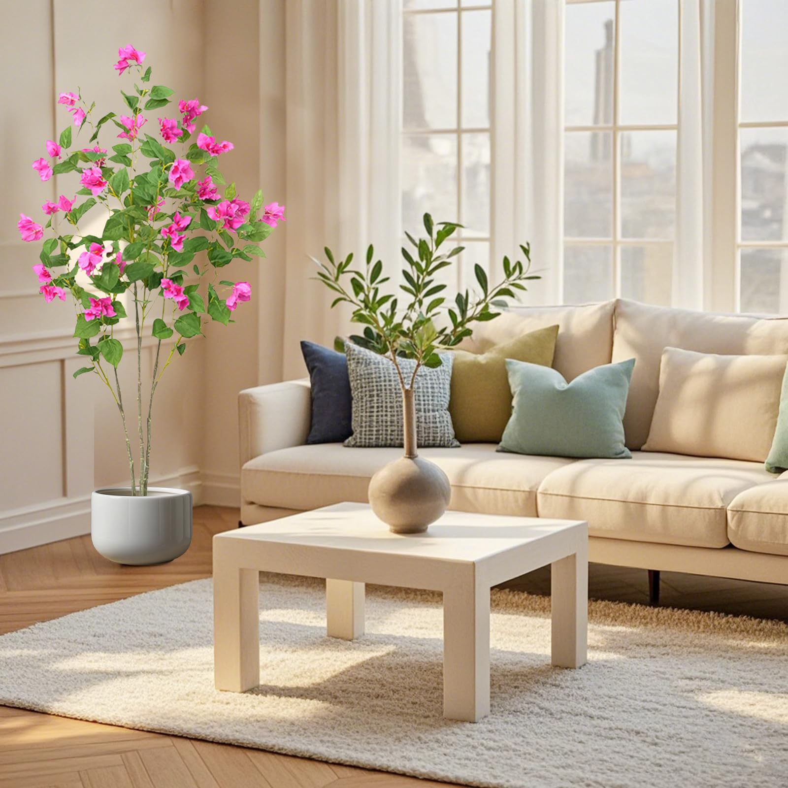 Albero di bouganville artificiale Garvee da 4 piedi, facile da curare, per ufficio e arredamento per la casa, verde, plastica
