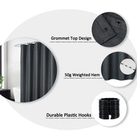 Garvee Duschvorhang Flachs-Leinenoptik 240GSM Wasserabweisend 100% Polyester Dunkelgrau 120x200 cm Hotel-Luxus Bad