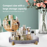 Vassoio portaoggetti girevole Garvee, organizer per cosmetici girevole a 360°, porta spezie da cucina, trasparente, 28x28x4,7 cm