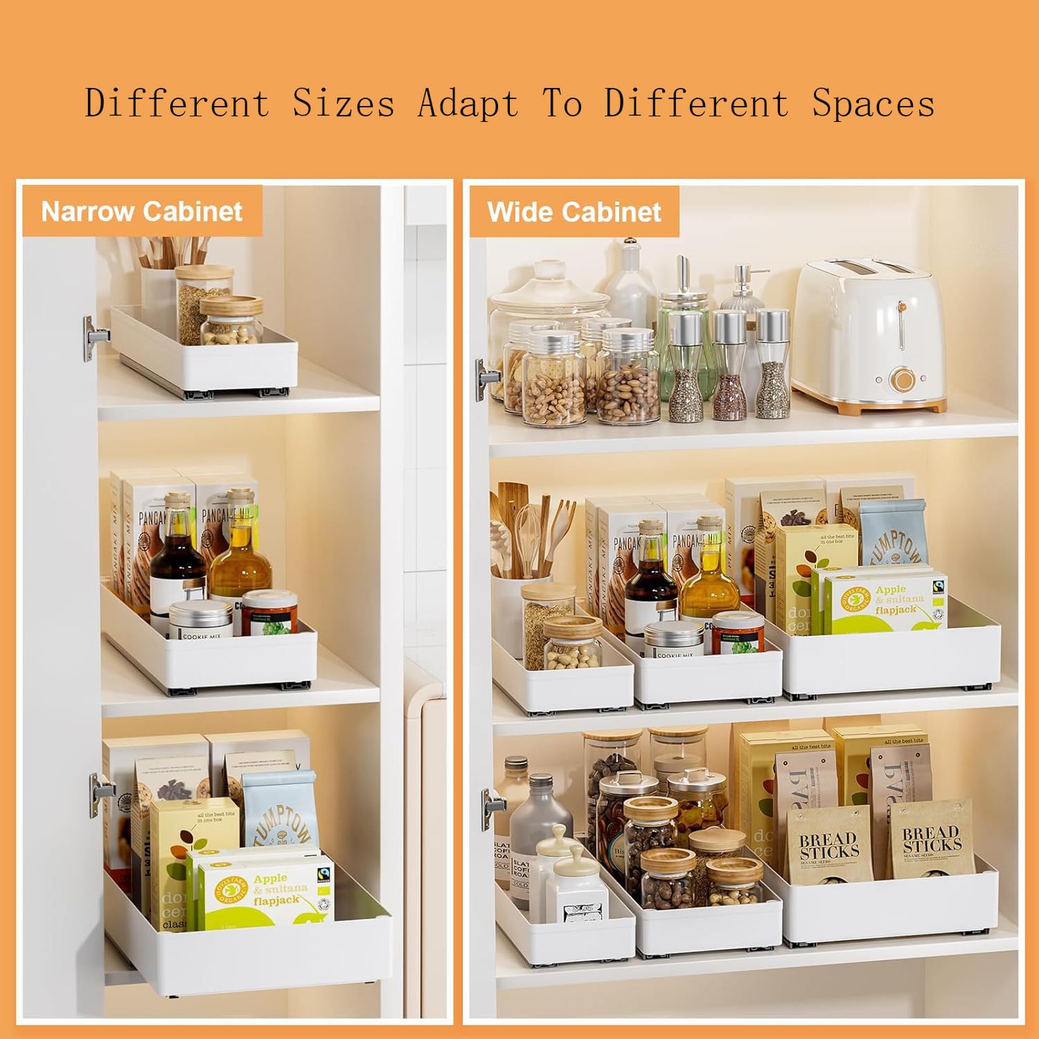 Organizzatore per cassetti estraibili da cucina Garvee, metallo, antiscivolo, 13,5 cm, piccolo, per cucina e bagno