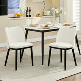 Garvee Set di 2 sedie da pranzo in lino con seduta imbottita e gambe in legno per cucina e bar, bianco sporco, imbottite ergonomicamente, moderne - Lino | Bianco crema
