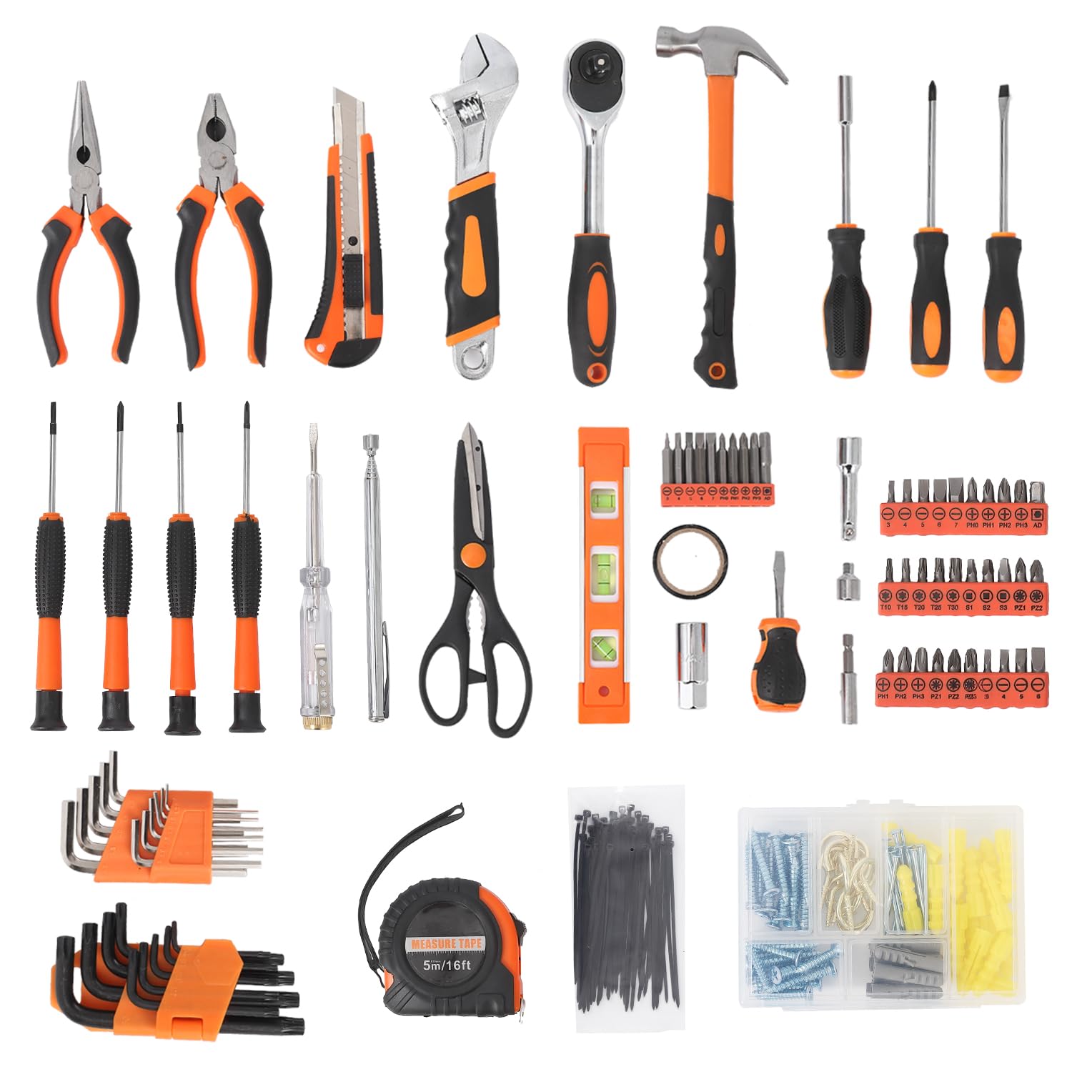 Set utensili Garvee da 247 pezzi - cricchetto a 72 denti, acciaio di alta qualità per auto, casa e ufficio professionale