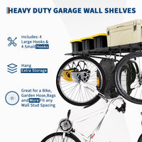 Set di pareti cucina con 2 pezzi, garage, 2 x 4 piedi, ganci in metallo, ufficio e garage, nero, capacità di carico di 800 libbre