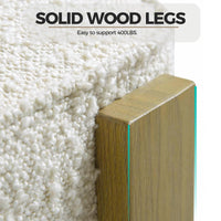 Set di 2 sedie da pranzo Garvee, tessuto bouclé, schienale ergonomico, schiuma comfort, gambe in legno di caucciù, moderne, bianche, per sala da pranzo e soggiorno