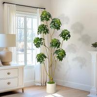 Garvee, albero artificiale alto 6 piedi, multi-stelo, vaso in PE bianco, per la decorazione di casa e ufficio, 70x27,5 pollici