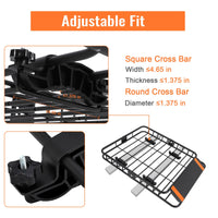 GARVEE Roof Basket 130x91x13 cm – Robusto cestino in acciaio per SUV e pick-up, perfetto per il campeggio e le attività all'aperto
