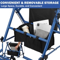 Garvee Rollator pieghevole e leggero per anziani - Con ruote in ferro e telaio triangolare in alluminio per la massima stabilità fino a 150 kg