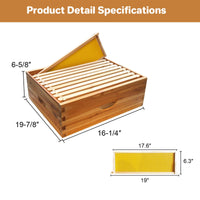 Arnia Garvee Langstroth a 10 telaini in legno di cedro - Casetta per api con cera d'api al 100% - Melario medio per apicoltura - 41 x 50 x 17 cm - Attrezzatura professionale
