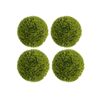 Garvee Artificial Bosso Balls 11,8 pollici Set di 4 Materiale PE resistente ai raggi UV e senza manutenzione per uso interno ed esterno Verde