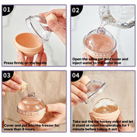 Stampo per palline di ghiaccio in silicone Garvee da 6,3 cm, rotondo, flessibile, senza BPA, per whisky e cocktail, trasparente