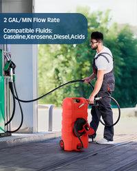 Serbatoio di carburante portatile Garvee da 15 galloni - Con pompa e valvole anti-perdita - Per cantieri edili, agricoltura e veicoli ricreativi