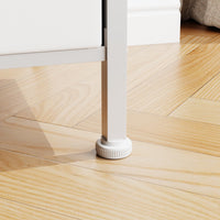 Cassettiera Garvee con 5 cassetti, frontale in tessuto, struttura in metallo, piano in legno, per camera da letto e corridoio, robusta, grigia