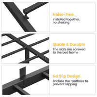 Struttura letto matrimoniale in metallo Garvee da 14 pollici con contenitore, robusta struttura in acciaio, camera da letto, altezza 14 pollici, nero