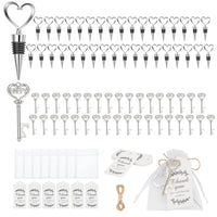 Set di apribottiglie Garvee, 24 pezzi, coltello da cameriere in acciaio inossidabile con custodia, etichette regalo, matrimonio, compleanno, a forma di cuore, trasparente