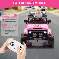 Garvee 12V Auto elettrica per bambini rosa con LED e intrattenimento Bluetooth per compleanni e giostre per bambine
