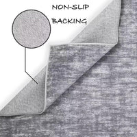 Tappeto per soggiorno Garvee, morbido, lavabile in lavatrice, antiscivolo, grigio moderno, 80x150 cm