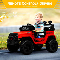 Garvee 12V Kids Electric Off-Road Car Rossa con Telecomando e Bluetooth – SUV Robusto per Bambini e Bambine dai 3 Anni in su
