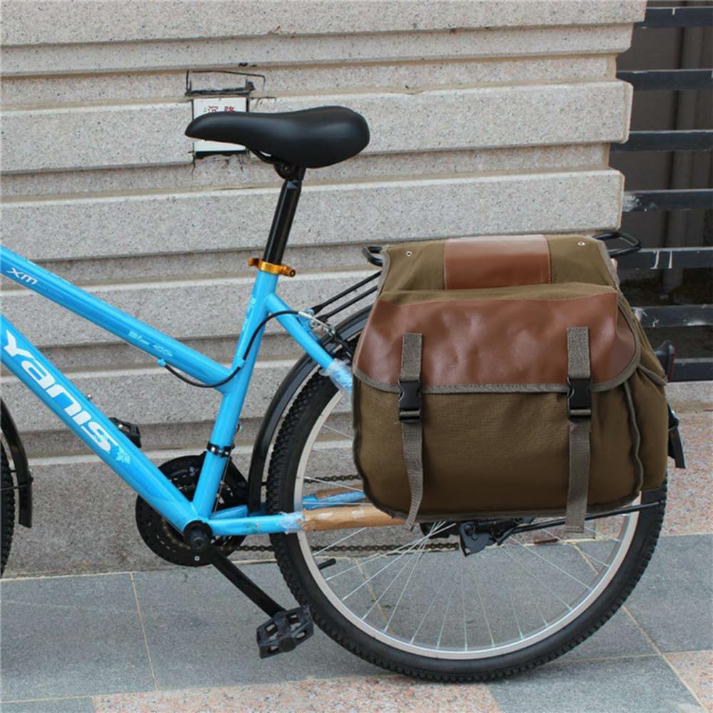 Borsa per bicicletta Garvee da 35 litri, impermeabile e robusta, color cachi, per portapacchi, ideale per viaggi e ciclismo.