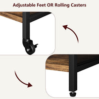 Supporto per stampante mobile Garvee di grandi dimensioni con prese di corrente e USB per ufficio e casa, struttura in metallo, MDF, legno, nero, 20,46"x15,76"x31,46"