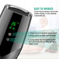 Purificatore d'aria da tavolo Garvee con filtro HEPA, portatile, compatto, nero, per piccole aree, silenzioso, leggero