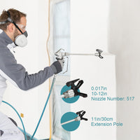 Spruzzatore di vernice airless Garvee X10 0,32 GPM 3300 PSI 750 W con asta di prolunga Kit di pulizia per casa e recinzione