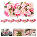 Garvee Kit Decorazione Floreale Elegante per Arco Matrimonio in Tessuto e PE, 6 Composizioni, Rosso Rosa, Cerimonie Romantiche - Rouge Rose + Rose