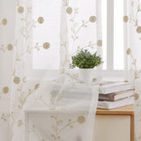 Tende in voile GARVEE con occhielli, ricamate, lunghe 182 cm, effetto lino, bianche, per soggiorno e camera da letto, 2 pannelli, trasparenti - Colore naturale