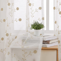 Tende in voile GARVEE con occhielli, ricamate, lunghe 182 cm, effetto lino, bianche, per soggiorno e camera da letto, 2 pannelli, trasparenti