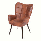 Garvee Sedia da Pranzo Casual in Lino e Pelle Scamosciata, Comfort Elevato, Supporto Schienale Alto, Gambe in Metallo, Design Moderno, Perfetta per Sala da Pranzo - Brown