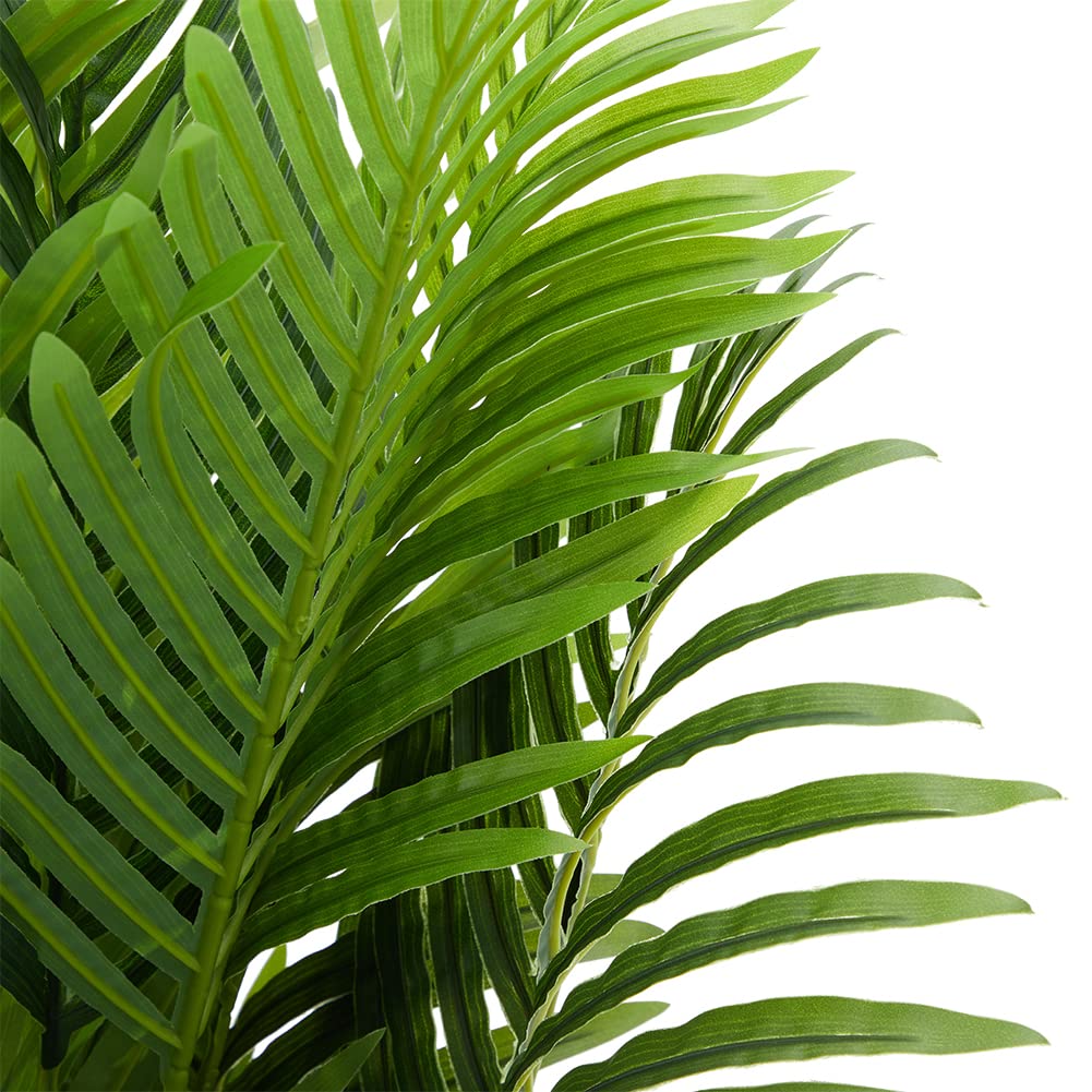 Palma Garvee artificiale da 5 piedi, decorazione tropicale, 12 pezzi staccabili, materiale di seta di alta qualità, flessibile, per interni/esterni, soggiorno, ufficio, verde