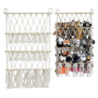 GARVEE Amaca portaoggetti per animali di peluche, corda di cotone, ampio spazio di archiviazione, regolabile, cameretta dei bambini e sala giochi, 78-118 cm, bianco