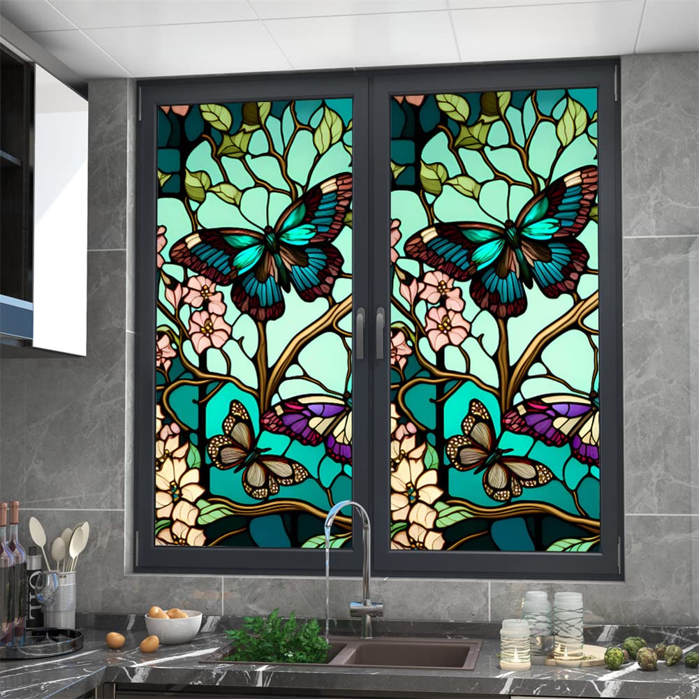 GARVEE Motyl Window Film Pellicola per la privacy statica con protezione UV per spazi abitativi 60x100 cm Trasparente