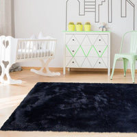 Tappeto Garvee Shaggy 5x8 piedi blu navy tie-dye ultra morbido e soffice ad alta densità per la cameretta dei bambini e il soggiorno