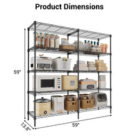 Scaffalatura metallica a 5 ripiani Garvee, resistente, regolabile, acciaio, grande capacità, 59x59x13,8 cm, garage e deposito