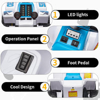 Quad elettrico per bambini Garvee 6V blu con musica a LED per una guida sicura a partire dai 3 anni, sia all'interno che all'esterno