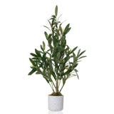 Garvee Albero di Ulivo Finto Alto in Vaso con 22 Frutti, Base Cemento, Poliestere Premium per Decorazione Interni Soggiorno e Ufficio Verde Realistico - Verde