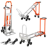 Carrello pieghevole Garvee 3 in 1 con capacità di 349 kg, pneumatici da 25.4 cm, lega di alluminio, cinghie elastiche per casa e magazzino, robusto e versatile - Piatto argento mandarino