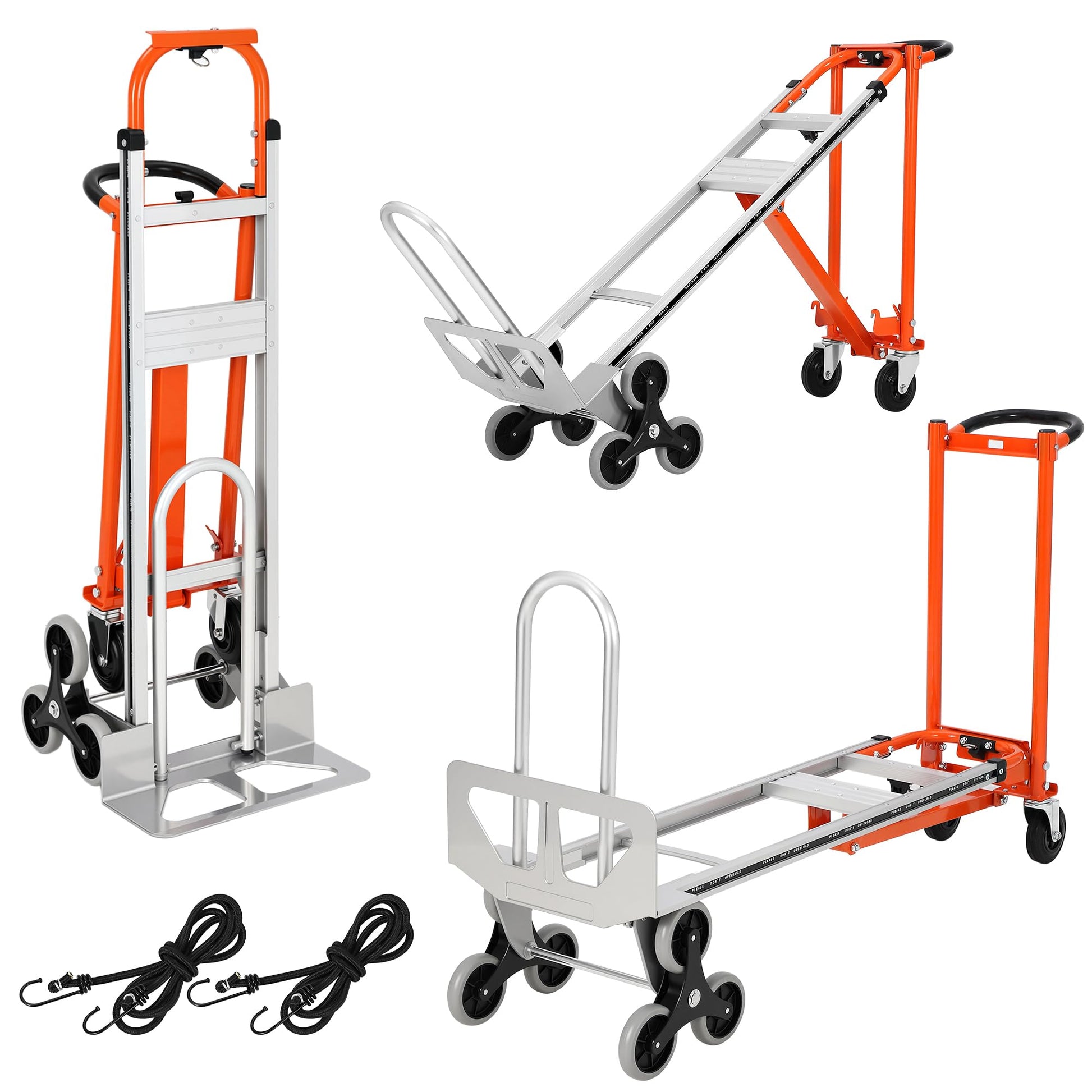 Carrello pieghevole Garvee 3 in 1 con capacità di 770 libbre, pneumatici da 10", lega di alluminio, cinghie elastiche per casa e magazzino, robusto e versatile