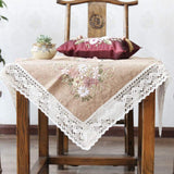 Kit di ricamo fai da te Garvee per tovaglia quadrata 90 x 90 cm, marrone, senza telaio da ricamo - Marrone