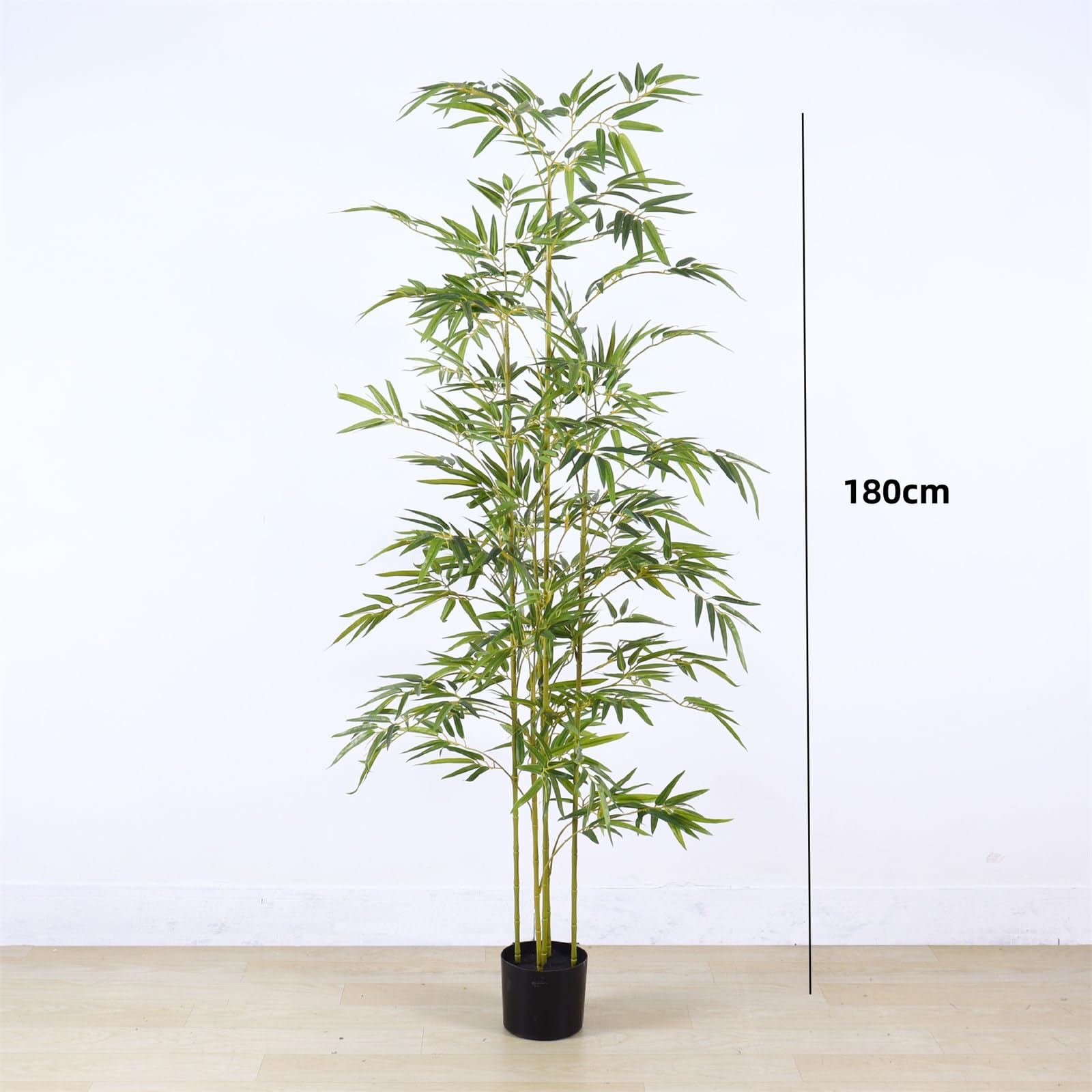 Albero di bambù artificiale Garvee da 6 piedi con vere foglie di seta e base in cemento stabile per uso interno ed esterno, bassa manutenzione, durevole, verde