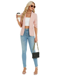 Blazer da donna Garvee sportivo elegante aperto davanti casual albicocca L per primavera ed estate