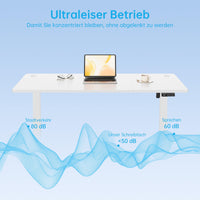 Scrivania elettrica regolabile in altezza Garvee con comando manuale con memoria per ufficio, 120x60 cm, bianco