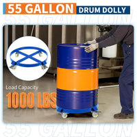 Carrello per Fusti Garvee 55 Galloni 1000 libbre - Ruote 360° con Freni, Acciaio Zincato 24" per Officina | Perfetto per Festa del Papà