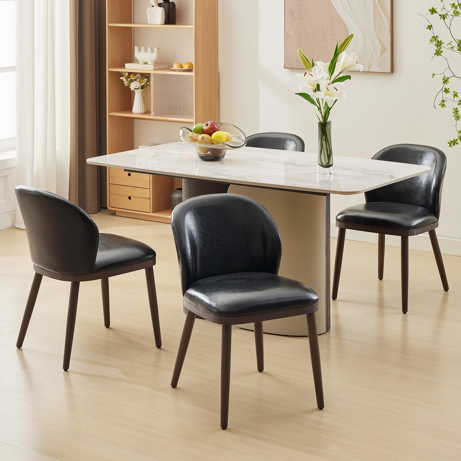 Set di 2 sedie da pranzo Garvee, schienale ergonomico moderno, gambe in legno, capacità di carico di 120 kg, profilo sottile, per cucina e ristorante, grigio